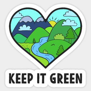 Earth day Keep It Green Love our Nature Heart Sticker